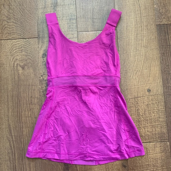 Lululemon Womens tank top activewear Sz 4 built in removeable bra pink/purple - Picture 1 of 7